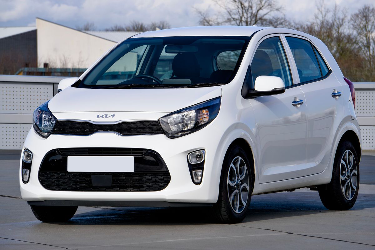 White compact city car